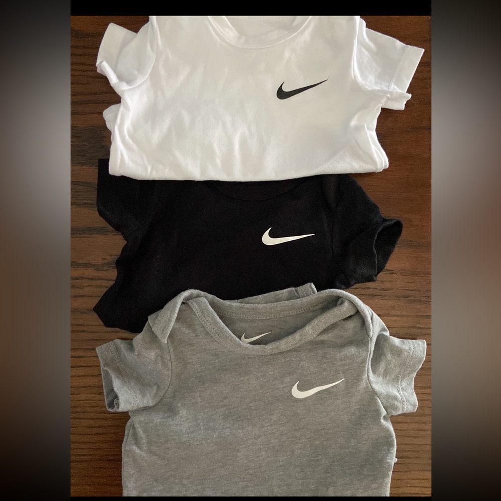 Nike Baby Grey White Black Onesie 3 Pack. 3 Months & Newborn Set